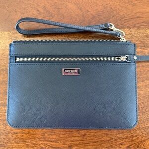 Kate Spade Black Wristlet with Gold Accents